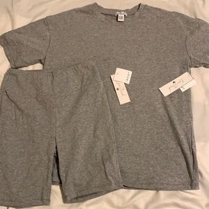 T-shirt and biker shorts set